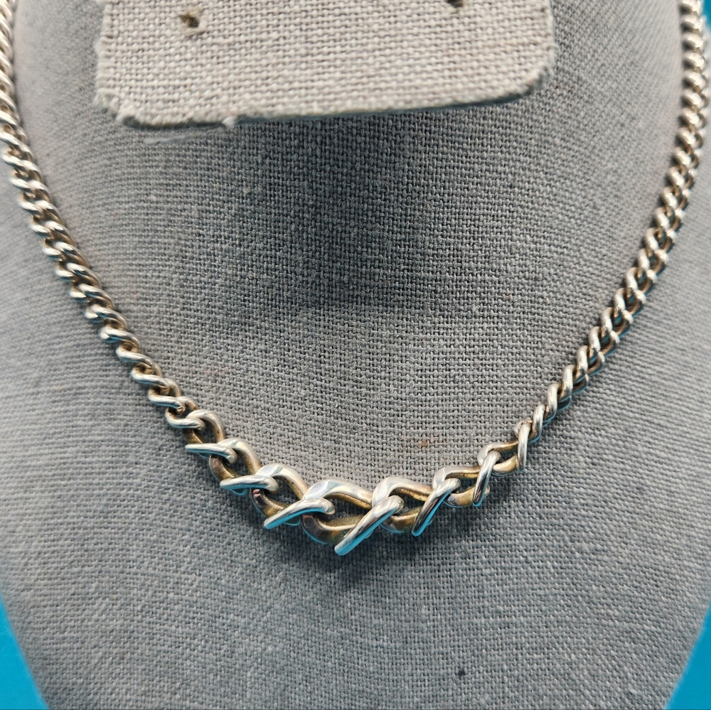 Tiffany & Co. Forge Graduated Link Chain Necklace Sterling Silver - Picture 6 of 7